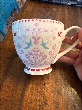 Portobello By Inspire Bone China Decorative Mug with Bird and Floral Design